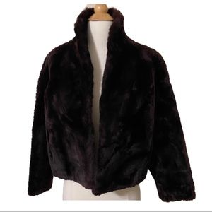 Brown Faux Fur Jacket Small